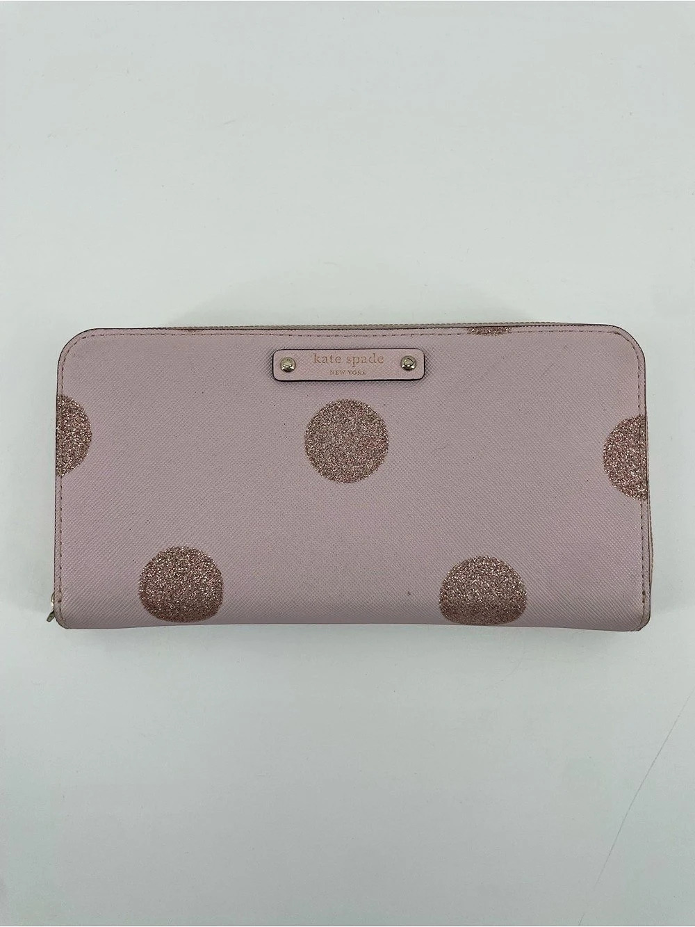 kate spade new york Continental Zip Wallet Pink Polka Dots